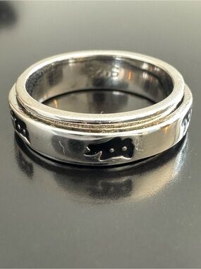 Sterling Silver Spinner Ring Elephant Motif - S925 Meditation Ring